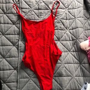Sunny Co one piece bathing suit in fire truck red